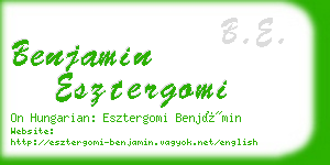 benjamin esztergomi business card